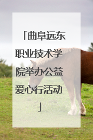 曲阜远东职业技术学院举办公益爱心行活动
