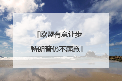 欧盟有意让步 特朗普仍不满意