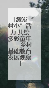 激发“村小”活力 共绘多彩童年——乡村基础教育发展观察