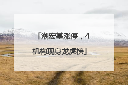 潮宏基涨停，4机构现身龙虎榜