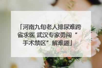 河南九旬老人排尿难跨省求医 武汉专家勇闯“手术禁区”解难题
