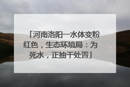 河南洛阳一水体变粉红色，生态环境局：为死水，正抽干处置