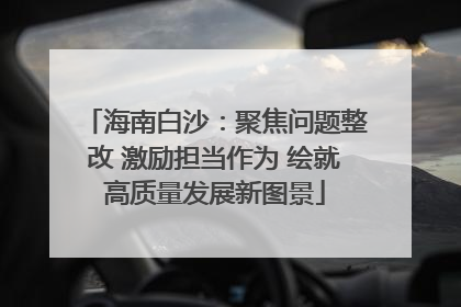海南白沙：聚焦问题整改 激励担当作为 绘就高质量发展新图景