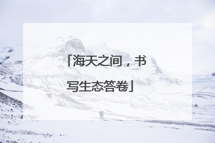 海天之间，书写生态答卷