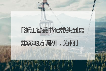 浙江省委书记带头到最薄弱地方调研，为何