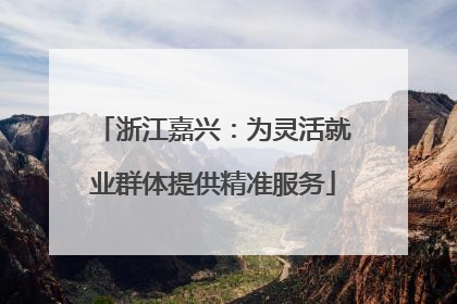 浙江嘉兴：为灵活就业群体提供精准服务