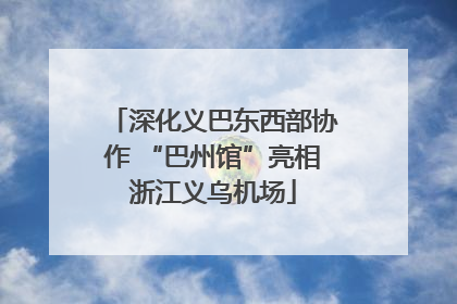 深化义巴东西部协作 “巴州馆”亮相浙江义乌机场
