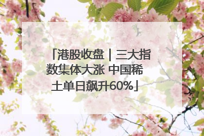 港股收盘｜三大指数集体大涨 中国稀土单日飙升60%