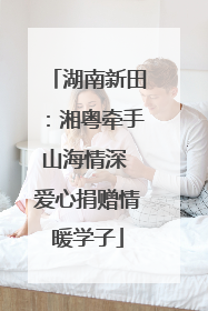 湖南新田：湘粤牵手山海情深 爱心捐赠情暖学子