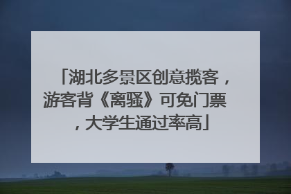 湖北多景区创意揽客，游客背《离骚》可免门票，大学生通过率高