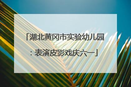 湖北黄冈市实验幼儿园：表演皮影戏庆六一