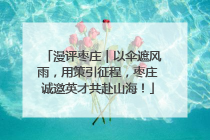 漫评枣庄｜以伞遮风雨，用策引征程，枣庄诚邀英才共赴山海！