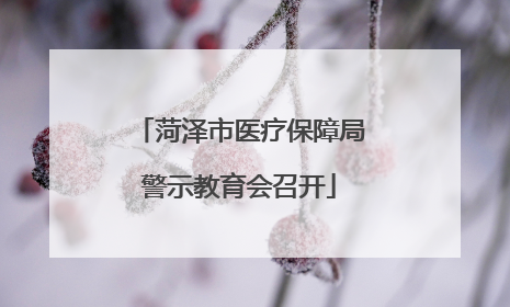 菏泽市医疗保障局警示教育会召开