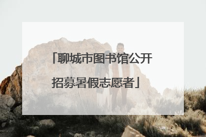 聊城市图书馆公开招募暑假志愿者
