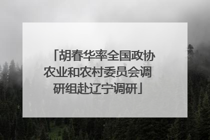 胡春华率全国政协农业和农村委员会调研组赴辽宁调研