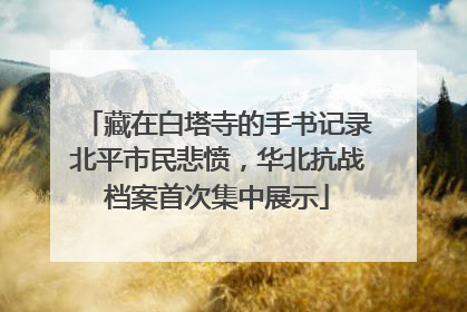 藏在白塔寺的手书记录北平市民悲愤，华北抗战档案首次集中展示