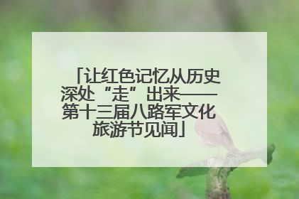 让红色记忆从历史深处“走”出来——第十三届八路军文化旅游节见闻