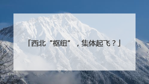 西北“枢纽”，集体起飞？