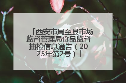 西安市周至县市场监督管理局食品监督抽检信息通告（2025年第2号）