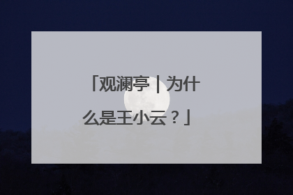 观澜亭｜为什么是王小云？