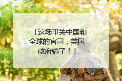 这场事关中国和全球的官司，美国政府输了！