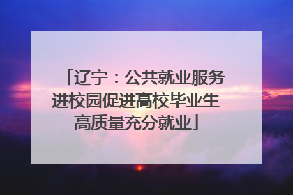 辽宁：公共就业服务进校园促进高校毕业生高质量充分就业