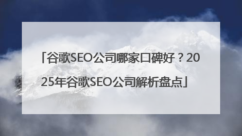 谷歌SEO公司哪家口碑好？2025年谷歌SEO公司解析盘点