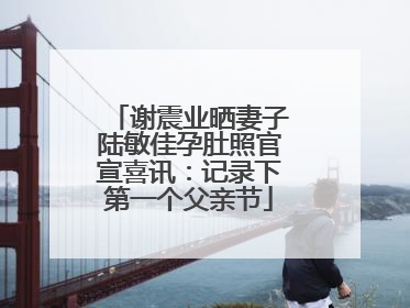 谢震业晒妻子陆敏佳孕肚照官宣喜讯：记录下第一个父亲节