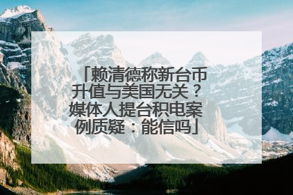 赖清德称新台币升值与美国无关？媒体人提台积电案例质疑：能信吗