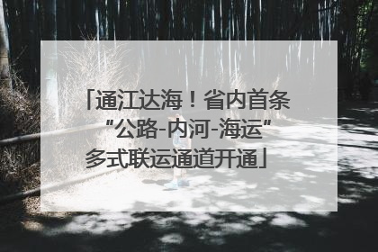 通江达海！省内首条“公路-内河-海运”多式联运通道开通