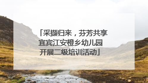 采撷归来，芬芳共享 宜宾江安橙乡幼儿园开展二级培训活动
