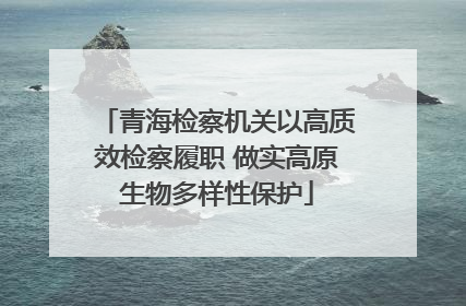 青海检察机关以高质效检察履职 做实高原生物多样性保护