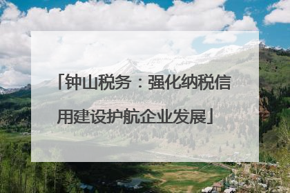 钟山税务：强化纳税信用建设护航企业发展