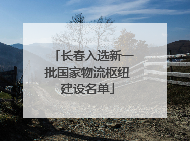 长春入选新一批国家物流枢纽建设名单