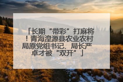 长期“带彩”打麻将！青海湟源县农业农村局原党组书记、局长严卓才被“双开”