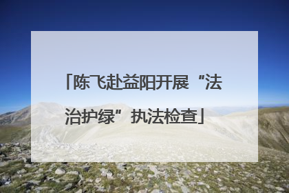 陈飞赴益阳开展“法治护绿”执法检查