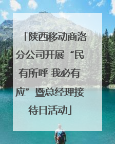 陕西移动商洛分公司开展“民有所呼 我必有应”暨总经理接待日活动