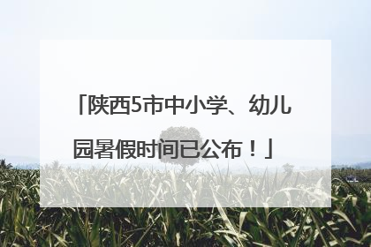 陕西5市中小学、幼儿园暑假时间已公布！