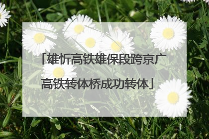雄忻高铁雄保段跨京广高铁转体桥成功转体