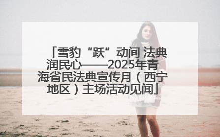 雪豹“跃”动间 法典润民心——2025年青海省民法典宣传月（西宁地区）主场活动见闻