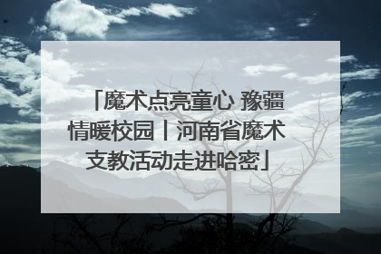 魔术点亮童心 豫疆情暖校园丨河南省魔术支教活动走进哈密