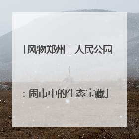 风物郑州｜人民公园：闹市中的生态宝藏