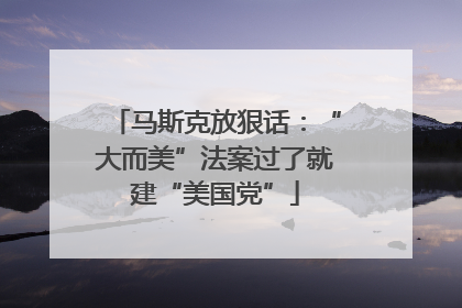 马斯克放狠话：“大而美”法案过了就建“美国党”