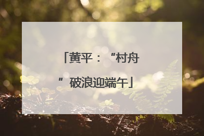 黄平：“村舟”破浪迎端午