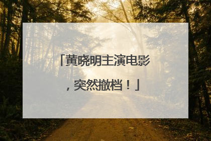 黄晓明主演电影，突然撤档！