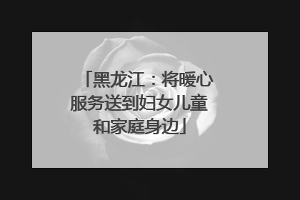 黑龙江：将暖心服务送到妇女儿童和家庭身边