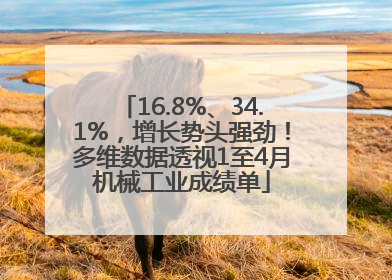 16.8%、34.1%，增长势头强劲！多维数据透视1至4月机械工业成绩单