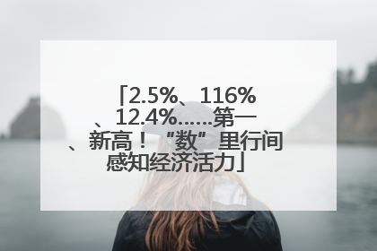 2.5%、116%、12.4%……第一、新高！“数”里行间感知经济活力