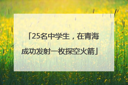 25名中学生，在青海成功发射一枚探空火箭