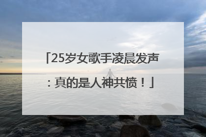 25岁女歌手凌晨发声：真的是人神共愤！